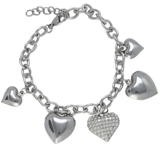 Bracciale cuore strass